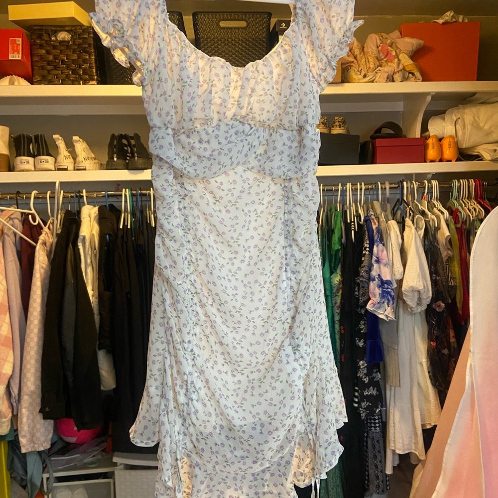 Polagram Lavender Floral Mini Dress